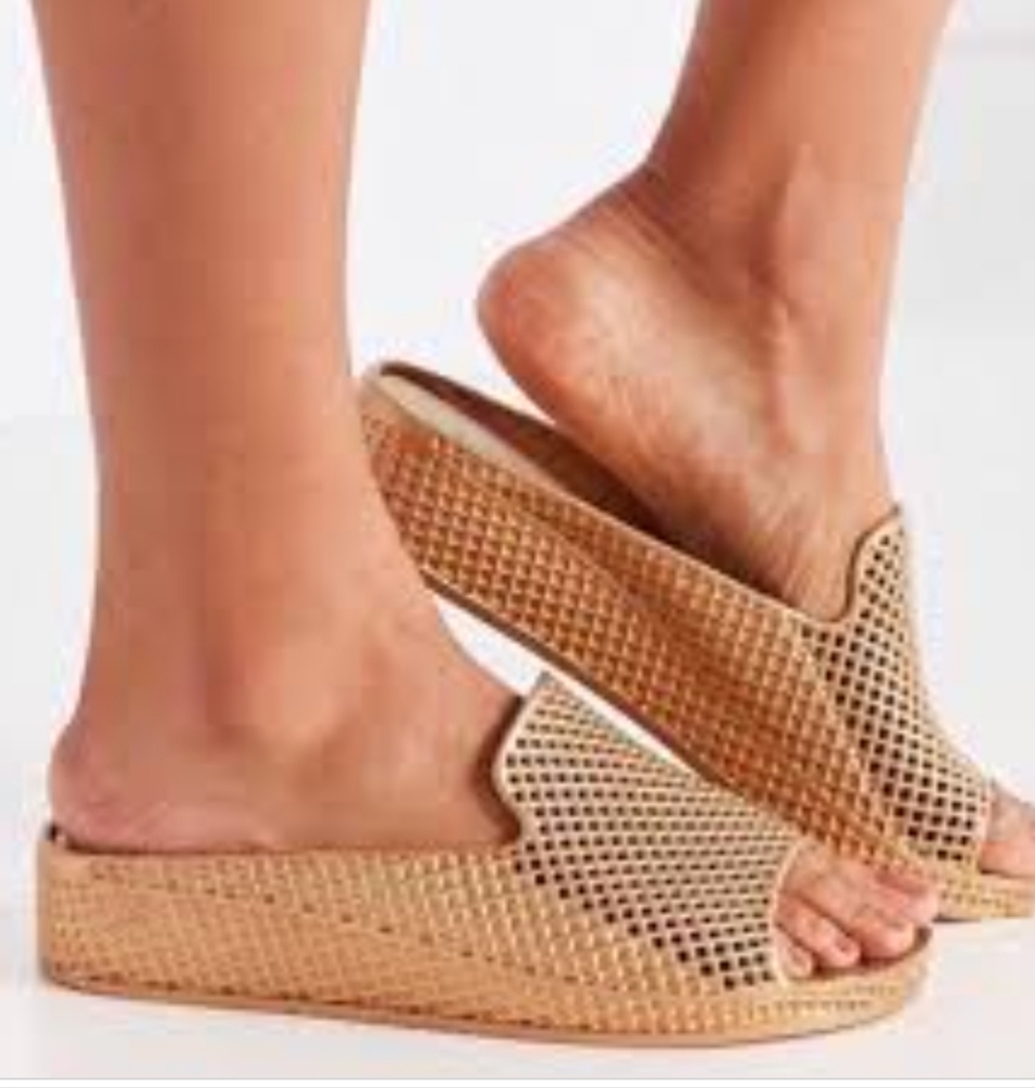 Jeffrey Campbell Fling 2 Gold Slide Sandals 8